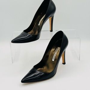 Manolo Blahnik Black Leather Heels
